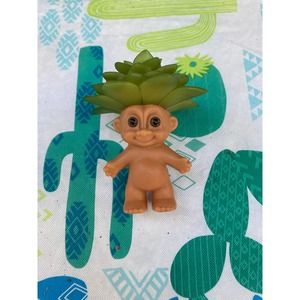 Tiny TROLL Air Plant Holder - Vintage Mini Troll Doll - Plant Protector